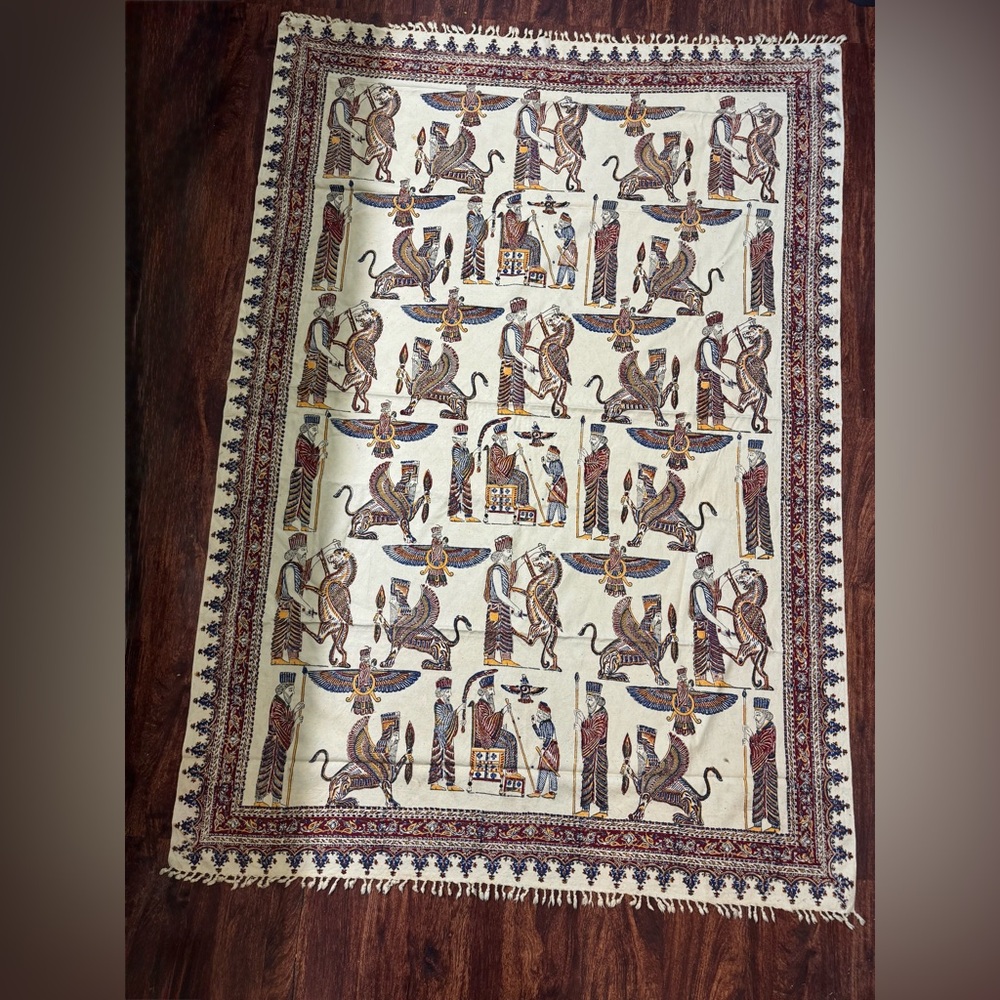 Vintage Persian handicraft Esfahan ghalamkari  Printed Clothes 💯 cotton